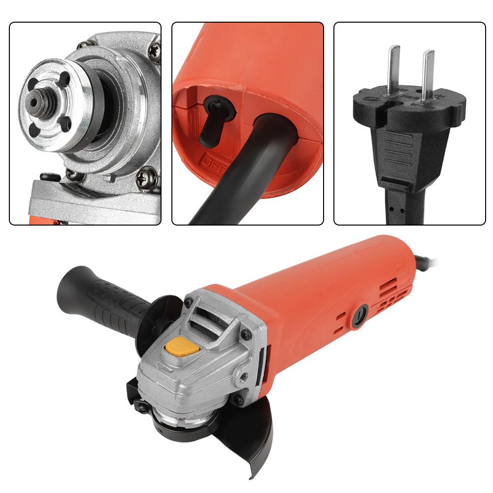 Handheld Electric Angle Grinder 860W Grinding Machine for Metal Wood (Red)