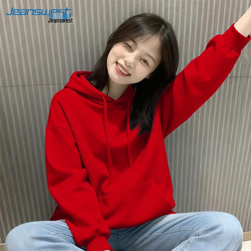 JEANSWEST Women's Solid Hooded Sweatshirt