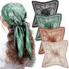 68cm Paisley Small Cashew Flower Scarf for Women Spring and Summer Thin Satin Square Scarf Retro Versatile Headscarf Shawl