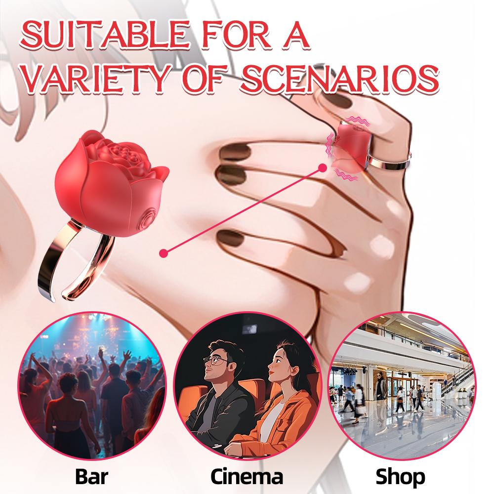 Klitoris Mini Rosenring Vibrator für Frauen 10 Vibrationsmodi Fingerförmiger G-Punkt Nippelmassagegerät Sexy Erwachsenen Tease Spielzeug 18