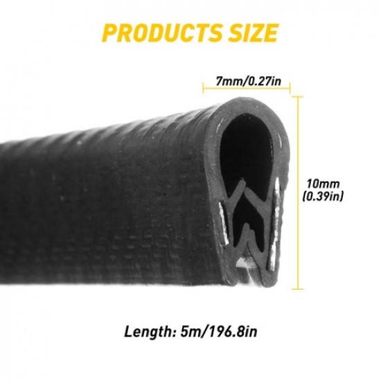 Car Door Edge Guard Molding Trim Protectors Strip 16ft U Shape Rubber Seal Black