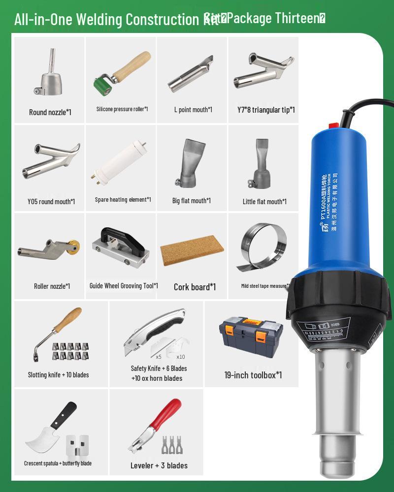 High-Power Plastic Welding Gun: Hot Air Tool for PVC Flooring, Leather, PP Sheets, PE Pipes, and PPR Plastics