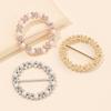 Ring Inlaid with Pearls and Rhinestones Metal Silk Scarf Buckle for Women’s Fashion Versatile Clothing Scarf Decorative Buckle
