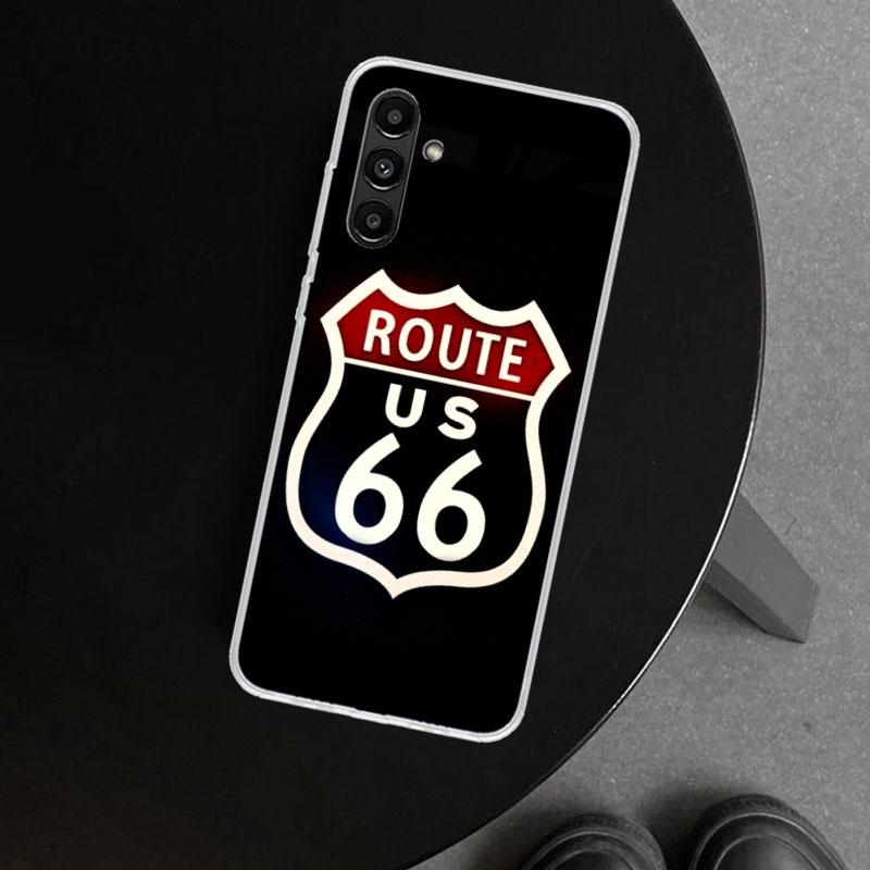 America Route 66 Phone Case Cover for Samsung Galaxy A17 A16 A26 A36 A56 A57 A37 A15 A25 A35 A55 A14 A24 A34 A54 A13 A23 A33 A53