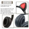 Casque stereo sans fil bluetooth avec oreilles de chat 7 couleurs de lumi ere led clignotantes compatible avec smartphones et t