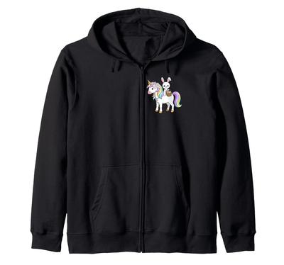 Conejito de Pascua Lindo, Unicornio Adorable, Sudadera con Cremallera Feliz Día de Pascua Búsqueda de Huevos