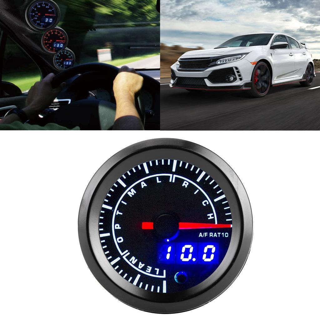 Universal Air Fuel Ratio Gauge Pointer LED Digital Display 52mm Dia Auto Instrument