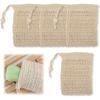 Solid Soap Pouch - AIMOONSA - 4 Pieces - Biodegradable - Natural Fibers (sisal/cotton/wood) - Fast Drying