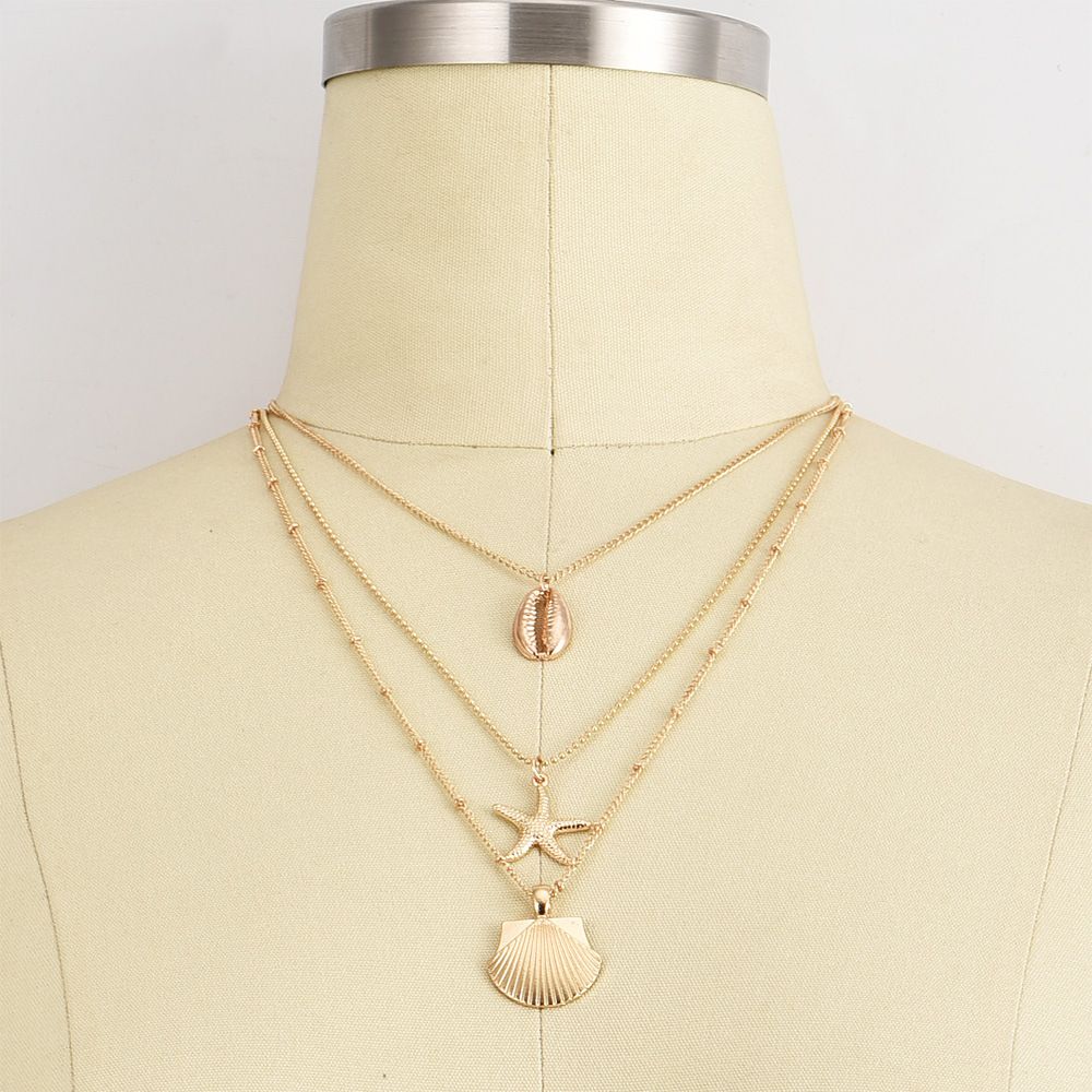 Women Gifts Chain Choker Multilayer Shell Necklace Cowry Seashell Pendant Bohemian Beach Jewelry