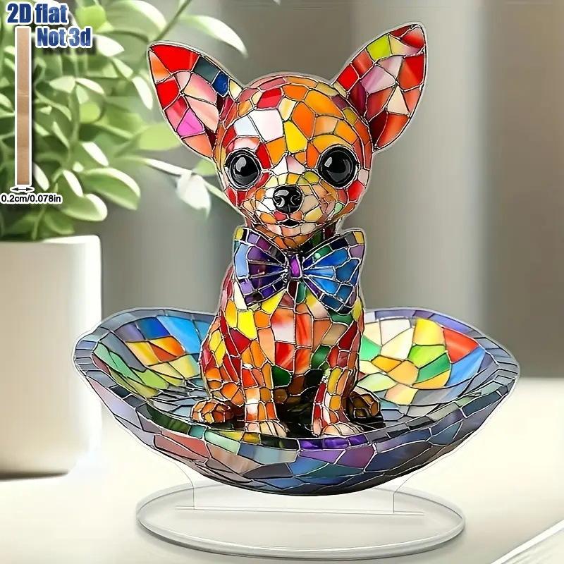 2D Flat Acrylic Dog Decoration, Indoor and Outdoor Decoration - No Battery/electricity Required, Free Day Decoration, Shop Decoration, Durable Out