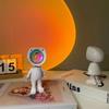 LED Astronaut Sunset Light Rainbow Color Projection Night Light USB Charging Touch Control for Bedroom and Game Room Decoration