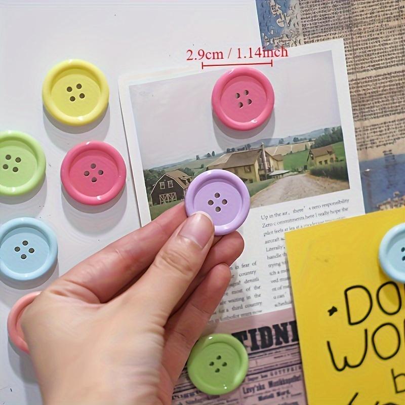 12pcs Colorful Button Shaped Refrigerator Magnets Decorative ABS Resin Magnets ,Home Decor Holiday Gifts Vibrant Yellow,Pink Green,Purple,Blue