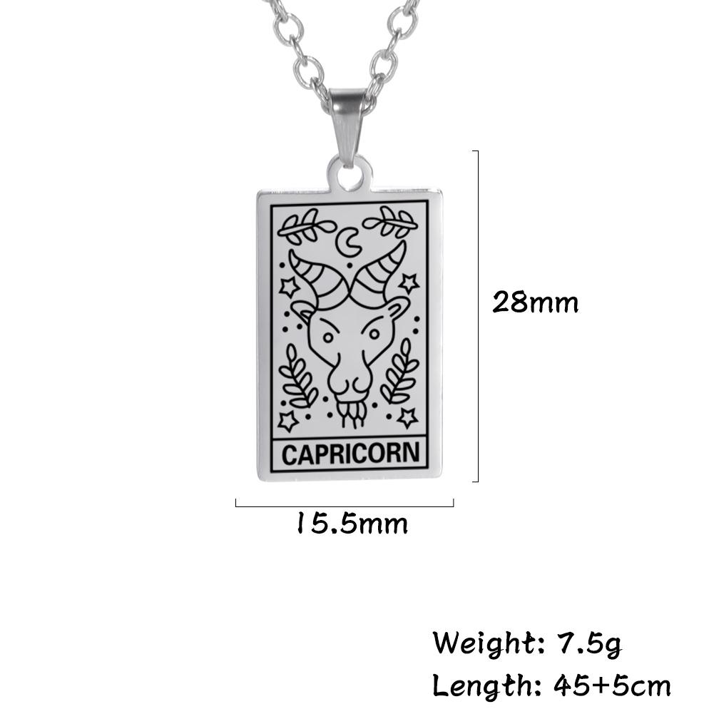 LIKGREAT 12 Constellation Necklace for Women Men Zodiac Sign Neckchain Vintage Stainless Steel Jewelry Amulet Gifts