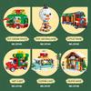 Non-Toxic Christmas City Street View Building Blocks Cream Cart Snowman Skateboard Shop Gift Car Model Bricks Decoration Christmas Gifts