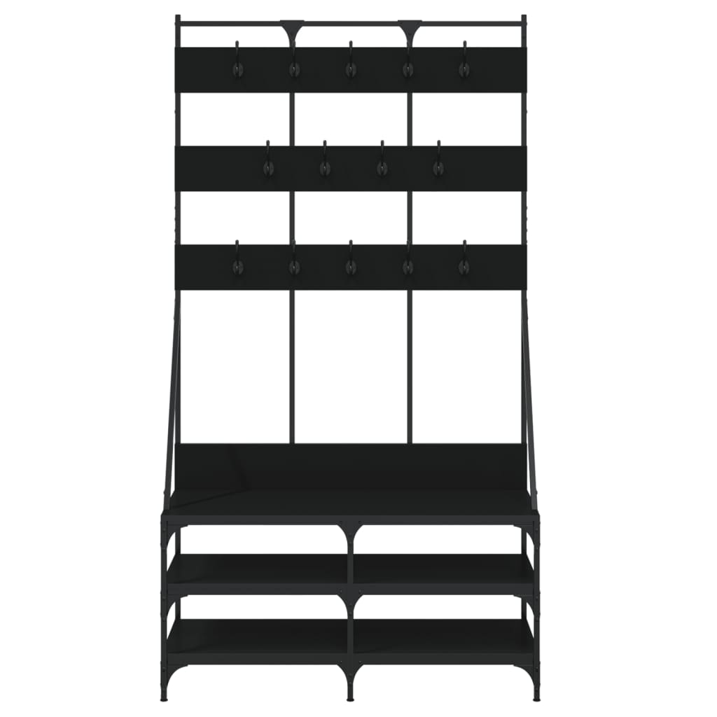Clothes Rack with Shoe Space, Black, 100X40X184 Cm