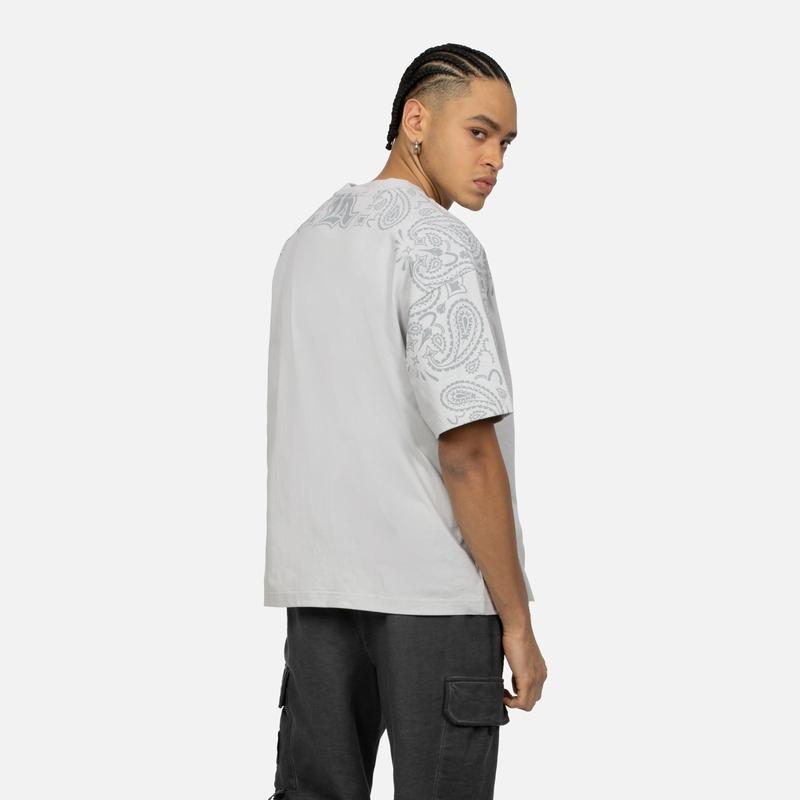 Evisu Cashew Flower Pattern Printed Oversized T-Shirt Men tops 2ESGNM4TS5093LFCT