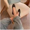 Soft leather single shoes women's spring and summer new round head soft sole Mary Jane flats bow light mouth ballet small red shoes