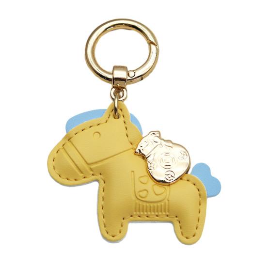 Horse Keychain Imitation Leather Cartoon Design Year of Horse Key Chain Bags Phones Cars Versatile Accessories