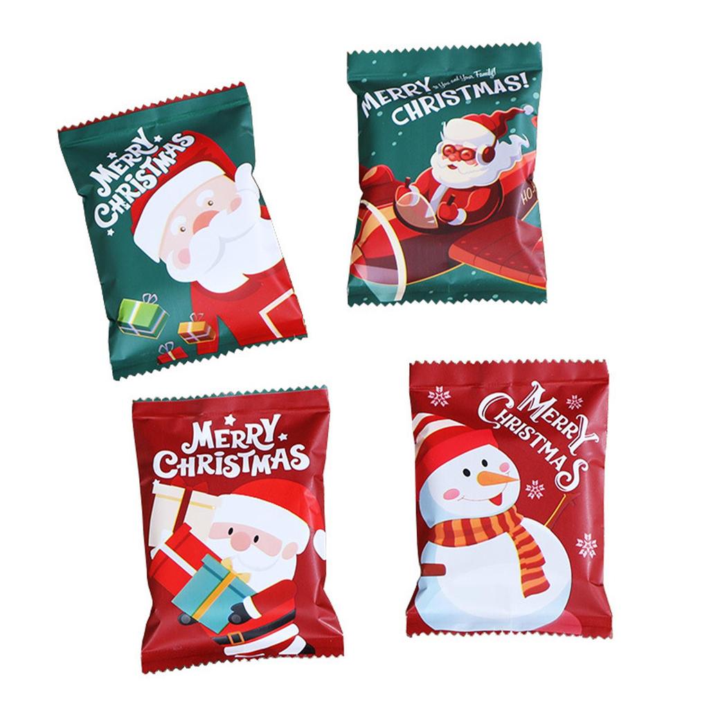 Buy 100pcs/set Christmas Cookie Packaging Bag For Handmade Gifts