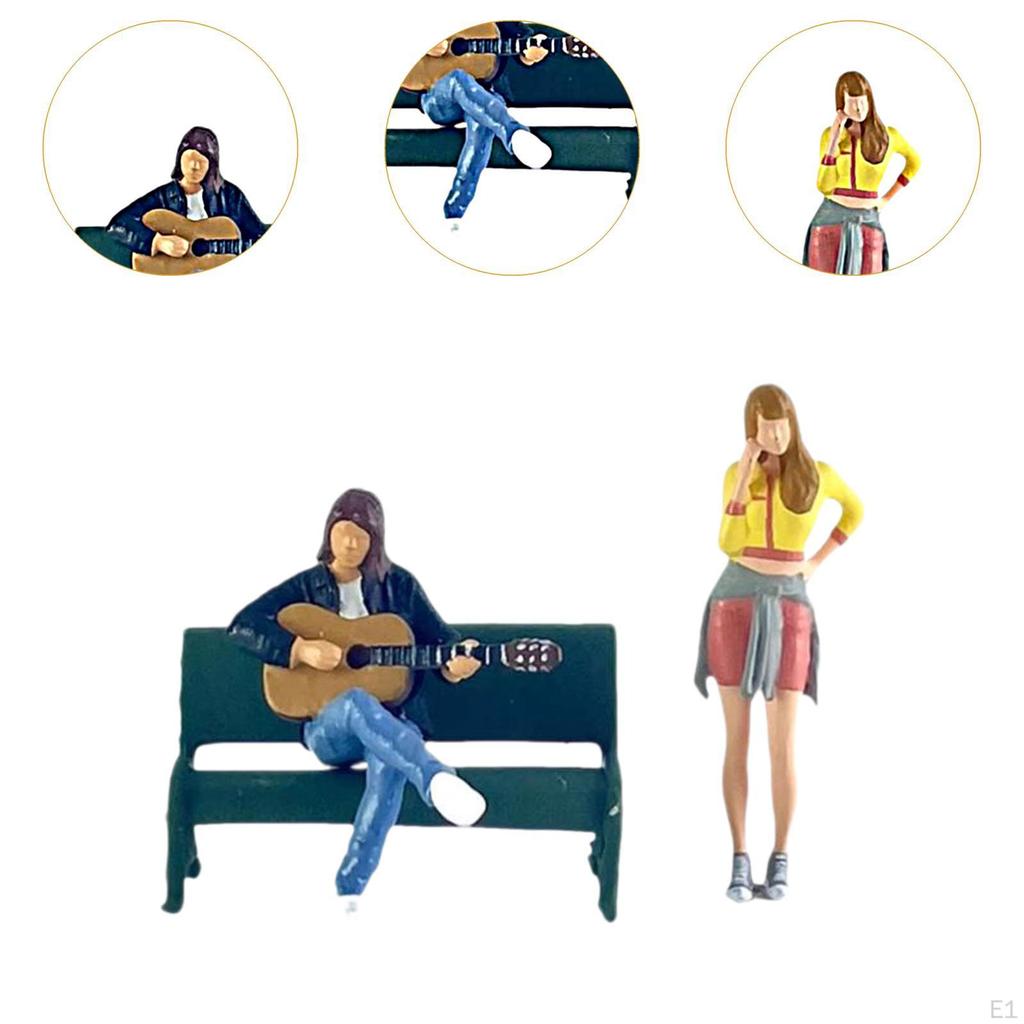 1/64 Resin Small Figures Character Doll Painted for Micro Landscape Building