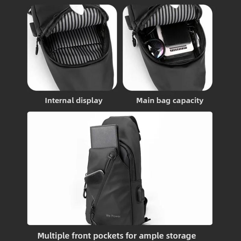 High Quality Waterproof Men Chest Bag Nylon Large Capacity Outdoor Travel Shoulder Bag Casual Crossbody Messenger Bag