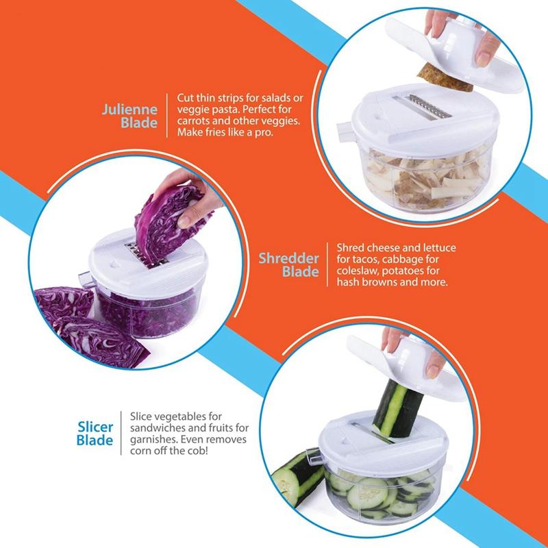 Hand Crank Vegetable Chopper, Multi-Function Vegetable Cutter, Hand Crank Vegetable Dehydrator Kitchen Gadgets