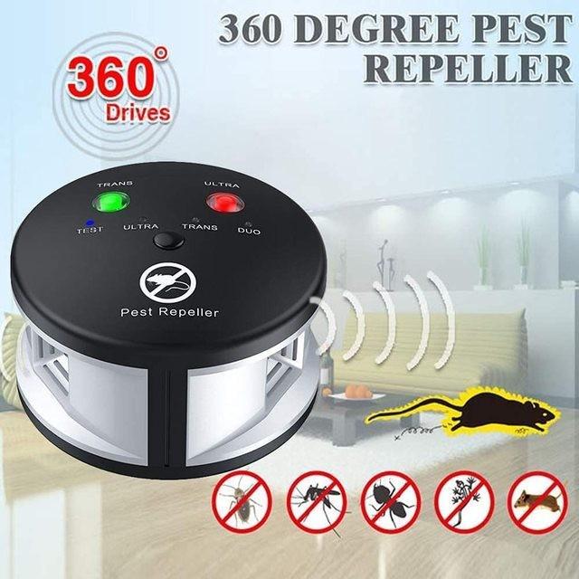 High-Power 360° Ultrasonic Indoor Repeller for Mice, Insects, and Squirrels