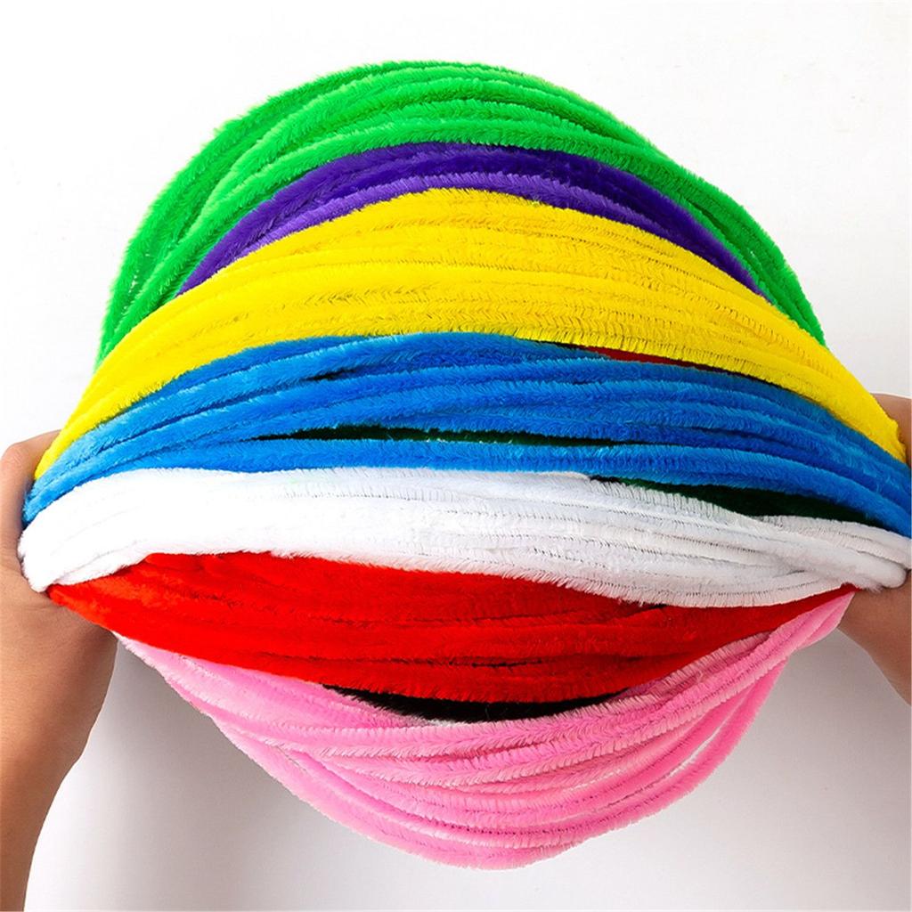 Tallos superiores con cable, varillas de oropel navideñas, tallos de chenilla con purpurina, suministros para manualidades DIY, limpiadores de felpa