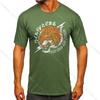 Men's Tiger Printed Vintage T-shirt Sport 100% Cotton Funny Tees for Men Women Sportswear Tops