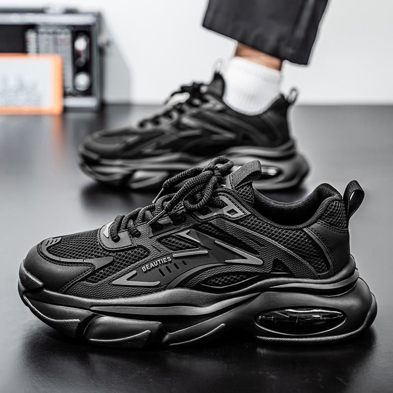 Summer Breathable Men's Shoes 2025 New Mesh Mesh Shoes Sports and Leisure Junior High School Students Platform Dad Trendy Shoes Men