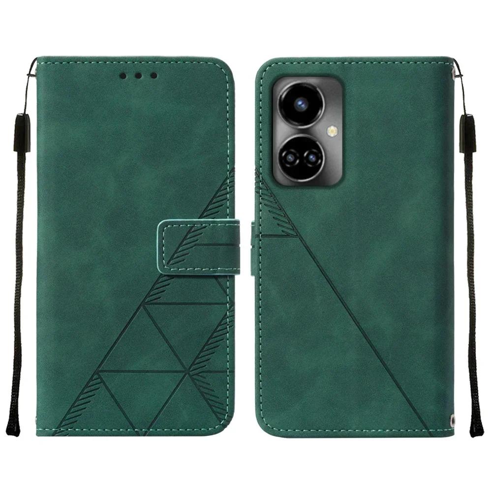 Geometric Leather Flip Wallet Case For Tecno Camon 30 Spark Go 1 30C 20C 20 Pro Pova 6 5 Neo 3 POP 9 Book Cover Card Holder