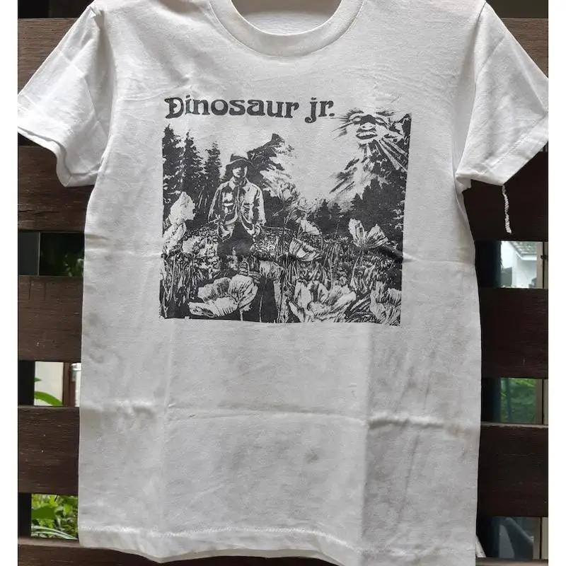 T-shirt Unisex Dinosaur Jr Mountain Anni '80 Ristampata Manica Corta Bianca Qt867