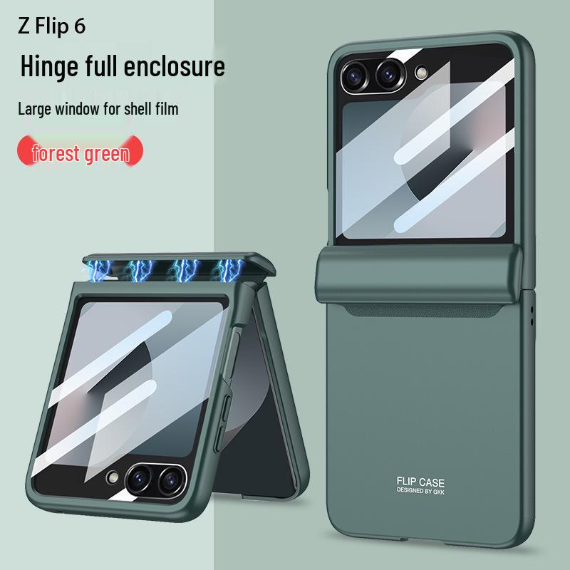 Samsung Z Flip 6 Ultra-thin Foldable Phone Case with Large Window and Magnetic Buckle