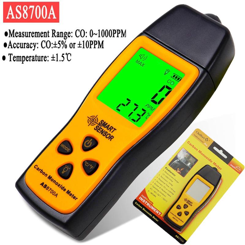 AS8700A /ST9700 Håndholdt Kulilte Måler, Kulilte Detektor, Høj Præcision CO Detektor, Bærbar CO Gas Lækage Tester,