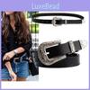 Elegant Women's Korean Style Decorative Canvas Belt For Jeans With Black Color