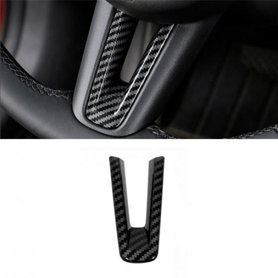 Carbon Fiber Car Steering Wheel Decor Cover Trim For Mazda CX-30 CX30 2020-2022