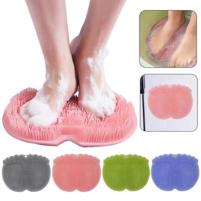 Exfoliation Silicone Foot Cleaning Massage Mat Non Slip Foot Scrubber Pad for Daily Bath Use