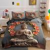 Buddha Bettbezug Set Religion Mandala Stil 3D Druck Bettdeckenbezug King Queen Größe Für Kinder Teenager Erwachsene Polyester Bettwäsche Set
