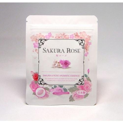 Concentrated Raw Supplement Sakura Rose 30 Capsules Rich ingredients fragrant from the capsules Cherry blossom and rose scent