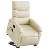 Massage Recliner with Rising Aid Cream Faux Leather