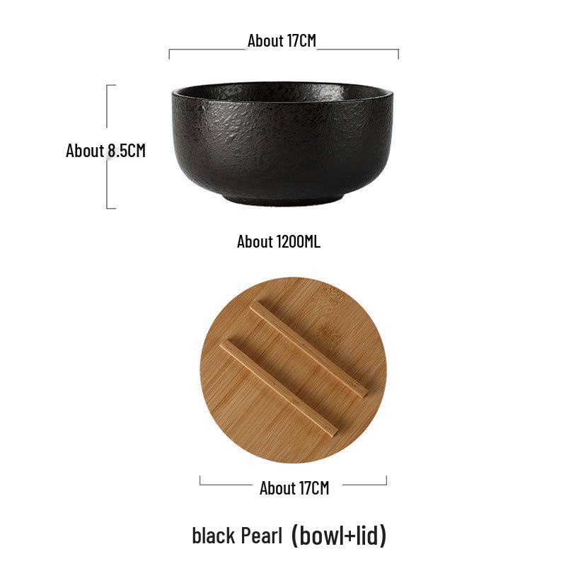 

Большая керамическая японская миска для рамена и салата - Дизайн с прямыми стенками