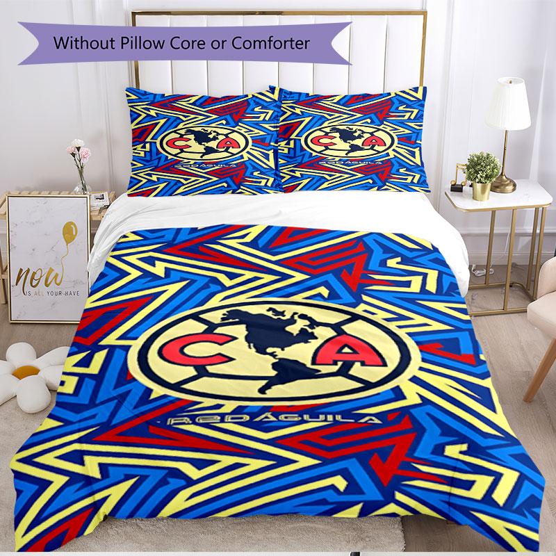 3pcs Duvet Cover Set (1*Duvet Cover + 2*Pillowcase, Without Core), Club America Print Soft All‑Season Bedding Set, Home Bedroom Decor Gift