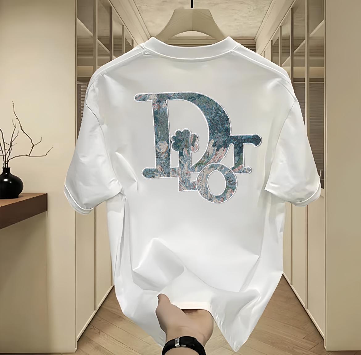 American Brand Men s Trendy Letter Print Loose Round Neck Short Sleeve T-shirt