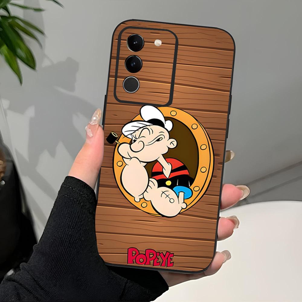 

C-Cartoon P-Popeyes Phone Case Black Soft For Samsung S25 S24 Ultra 23 Fe 22 Plus Galaxy A54 A55 A16 A13 A24 A15 A25 Samsung Note20Ultra