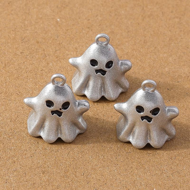 10pcs 20*17mm Cute Enamel Halloween Ghost Pendant Charm for Jewelry Making Earrings Necklace DIY Bracelet Accessories Supplies
