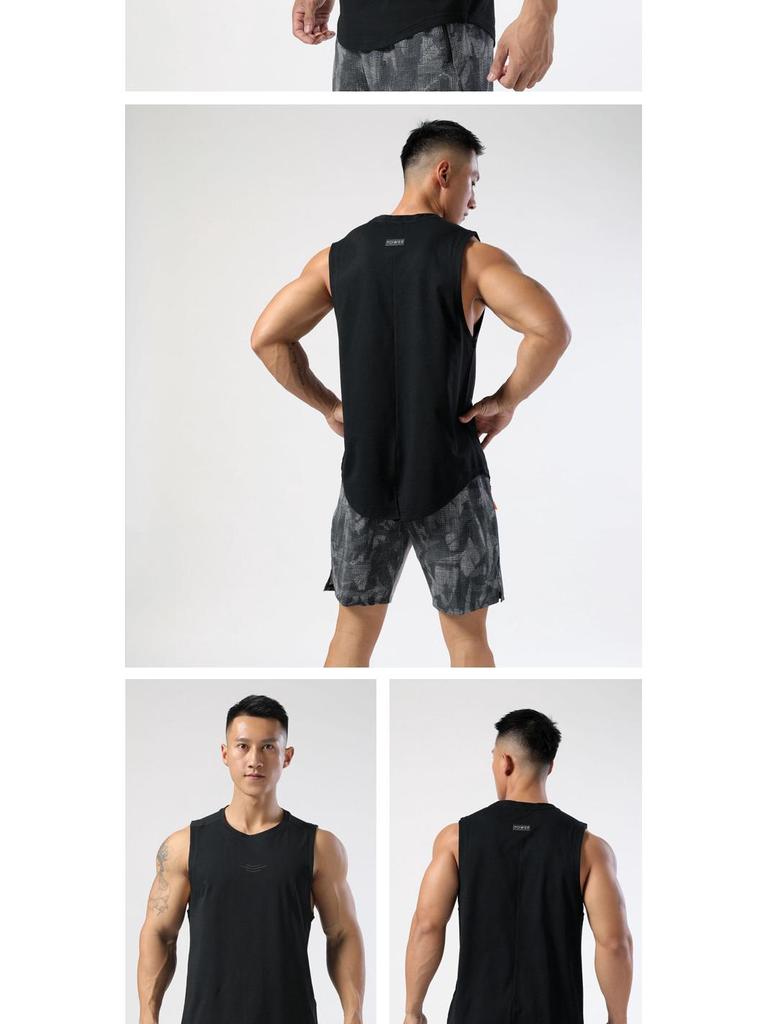 Herr Snabbtorkande Lös Passform Plus Size Sommar Basketlinne