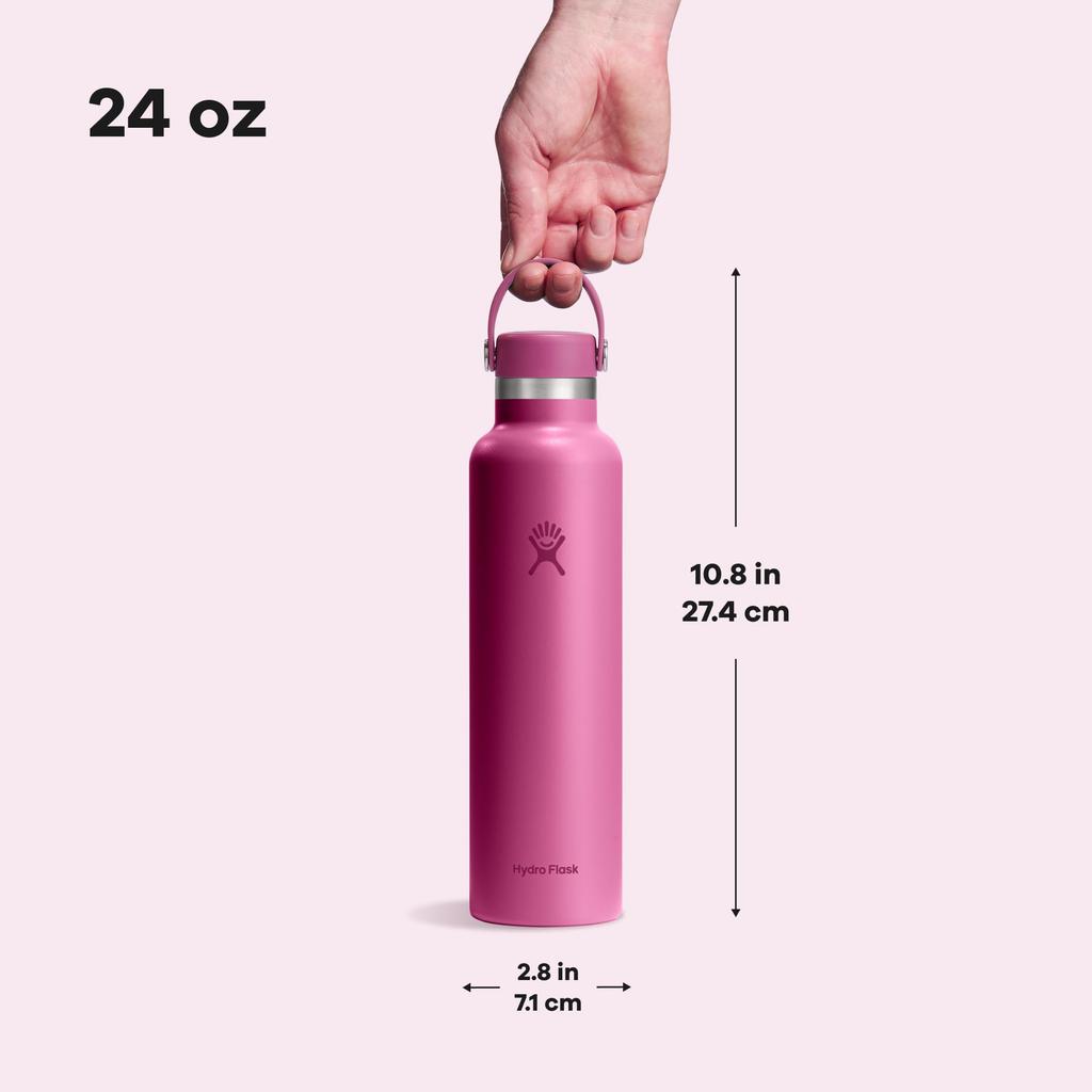 Standard Mouth Stainless Steel Water Bottle, 24oz (709ml), Leaf Design, Insulated (Official Japanese Product)