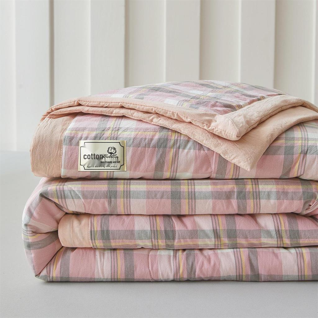 Muji-style Pure Cotton Summer Quilt – All-Cotton, Machine Washable Air Conditioning Quilt for Dorms