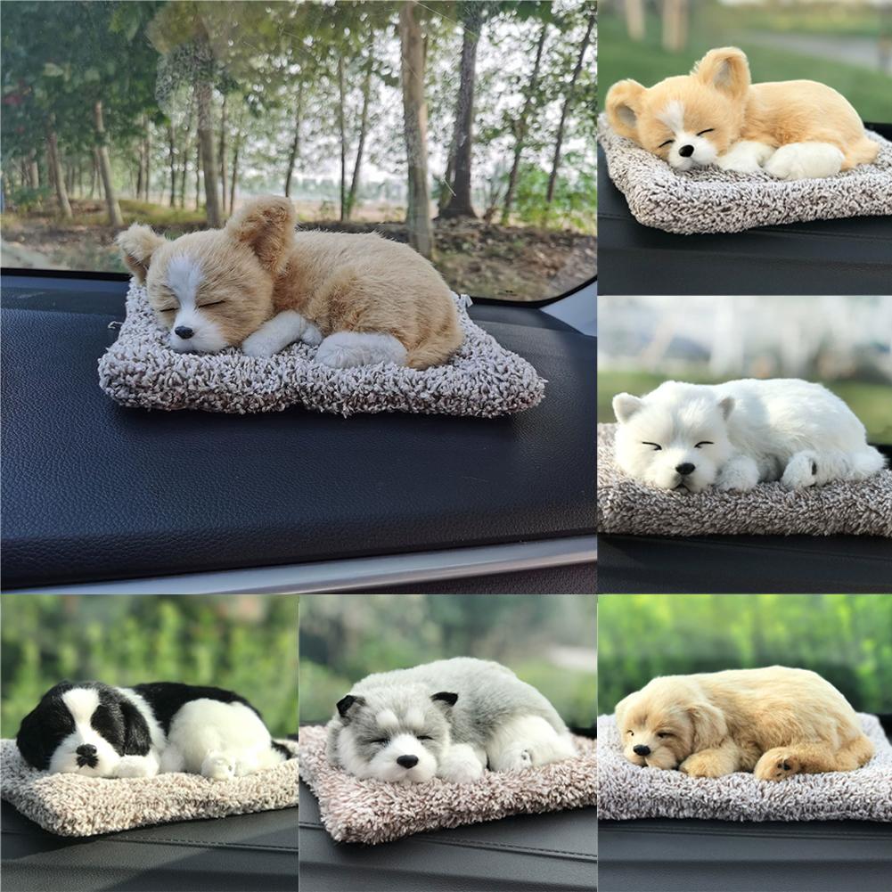 NEW Car Ornaments Cute Simulation Sleeping Cats Decoration Automobiles Lovely Plush Kittens Doll Toy Gifts Auto Accessories