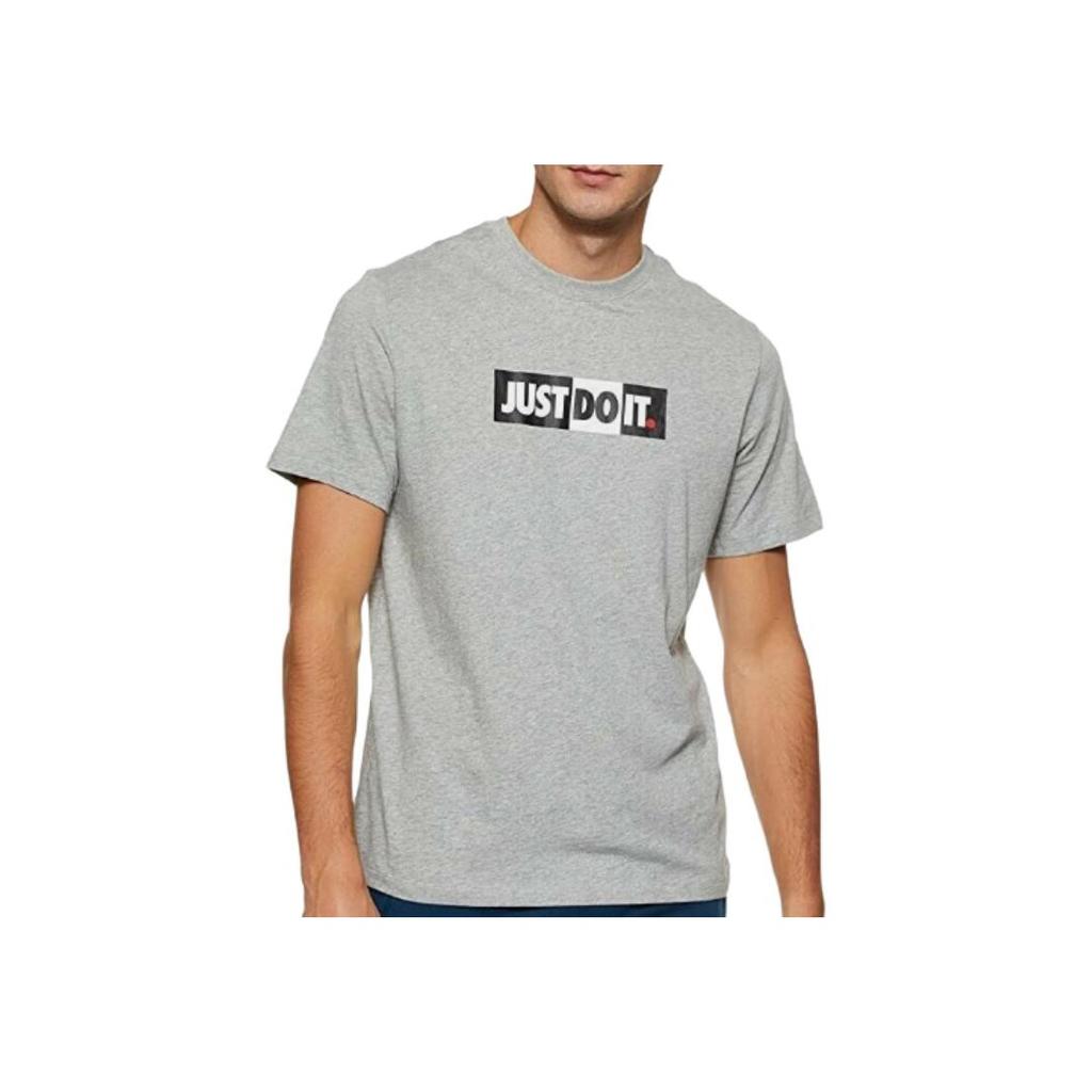 Nike Printed Letter Crew Neck Short Sleeve T-Shirt Men Tops Grey CK2305-063